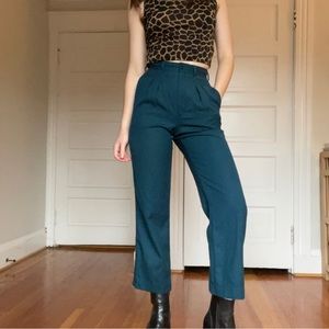 vintage emerald green / blue trousers 🗞️